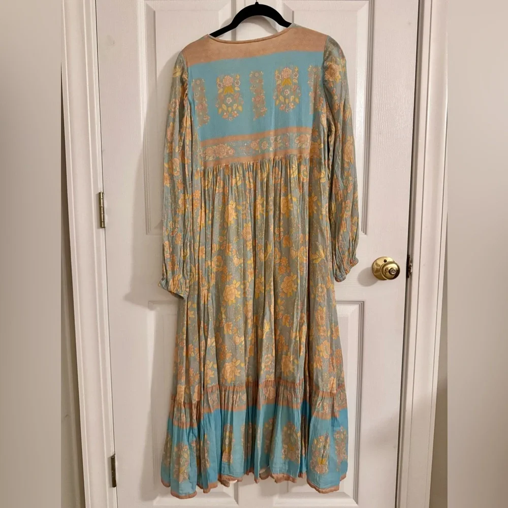 Spell & the Gypsy Collective Juniper Boho Midi Dress Eggshell Blue M Medium 6 8 - Picture 9 of 15